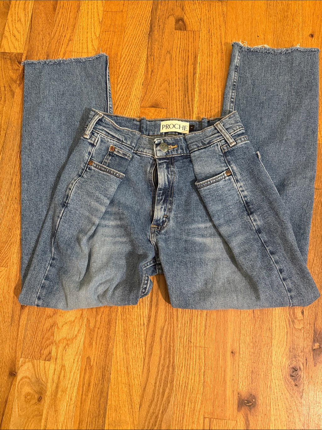 Nwot Proche Upcycled Front Pleat Denim Jeans--Size 1 --See Chart — image 2 of 7